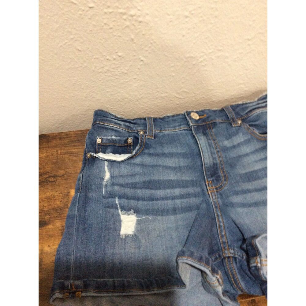 Garage Denim shorts Size 1 juniors stretch distressed retro high waist